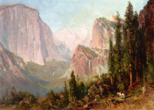 Репродукция картины "scene of yosemite. bridalveil fall" художника "хилл томас"