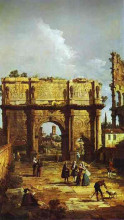 Копия картины "the arch of constantine" художника "беллотто бернардо"