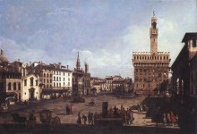 Картина "the piazza della signoria in florence" художника "беллотто бернардо"