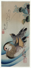 Картина "two mandarin ducks" художника "хиросигэ утагава"