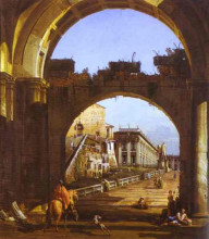 Репродукция картины "capriccio of the capitol" художника "беллотто бернардо"