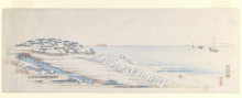 Репродукция картины "snow dawn at susaki" художника "хиросигэ утагава"