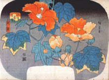Копия картины "hibiscus" художника "хиросигэ утагава"
