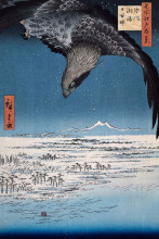Копия картины "eagle over 100,000 acre plain at susaki, fukagawa (juman-tsubo)" художника "хиросигэ утагава"