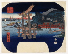 Репродукция картины "itsukushima in aki province" художника "хиросигэ утагава"