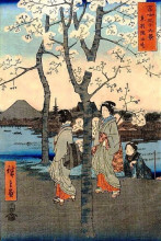 Репродукция картины "cherry tree" художника "хиросигэ утагава"