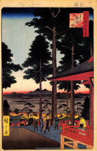 Копия картины "the inari shrine at oji" художника "хиросигэ утагава"