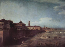 Репродукция картины "view of turin from the gardens of the palazzo reale" художника "беллотто бернардо"