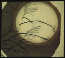 Копия картины "wind blown grass across the moon" художника "хиросигэ утагава"