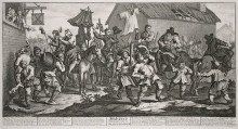 Картина "hudibras encounters the skimmington, from &#39;hudibras&#39;, by samuel butler" художника "хогарт уильям"