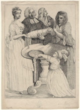 Картина "john henley with five unknown figures" художника "хогарт уильям"