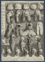 Копия картины "the five orders of perriwigs" художника "хогарт уильям"