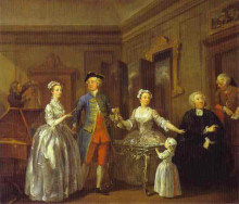 Репродукция картины "the western family" художника "хогарт уильям"