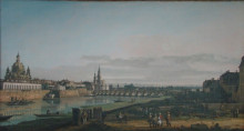 Картина "dresden seen from right bank of the elbe, below the augustus bridge" художника "беллотто бернардо"