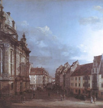 Репродукция картины "dresden, the frauenkirche and the rampische gasse" художника "беллотто бернардо"