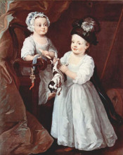 Репродукция картины "portrait of lady mary grey and lord george grey" художника "хогарт уильям"
