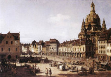 Репродукция картины "new market square in dresden" художника "беллотто бернардо"