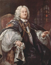 Картина "portrait of bischofs benjamin hoadly" художника "хогарт уильям"