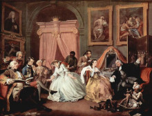 Репродукция картины "the countess&#39;s morning levee" художника "хогарт уильям"