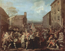 Копия картины "the march of the guards to finchley" художника "хогарт уильям"