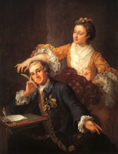 Репродукция картины "david garrick and his wife" художника "хогарт уильям"