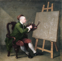 Репродукция картины "self portrait" художника "хогарт уильям"