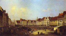 Картина "the old market square in dresden" художника "беллотто бернардо"