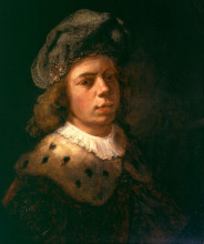 Репродукция картины "self-portrait with turban" художника "хогстратен самюэл ван"