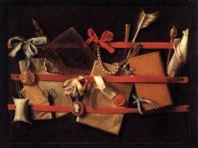 Картина "tromp l&#39;oeil still life" художника "хогстратен самюэл ван"