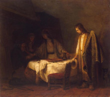 Картина "tobias&#39;s farewell to his parents" художника "хогстратен самюэл ван"