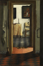 Картина "view of an interior (also known as the slippers)" художника "хогстратен самюэл ван"