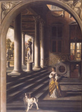 Картина "perspective view with a woman reading a letter" художника "хогстратен самюэл ван"