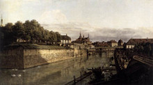 Репродукция картины "the moat of the zwinger in dresden" художника "беллотто бернардо"