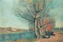 Копия картины "on the banks of the manzanares" художника "ходлер фердинанд"