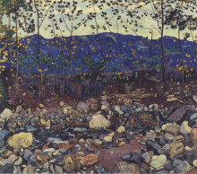 Репродукция картины "forest brook at leissingen" художника "ходлер фердинанд"