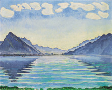 Копия картины "lake thun, symmetric reflection" художника "ходлер фердинанд"