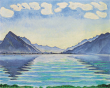 Картина "lake thun, symmetric reflection" художника "ходлер фердинанд"