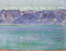 Копия картины "lake geneva, overlooking the savoyerberge" художника "ходлер фердинанд"