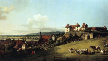 Картина "fortress of sonnenstein above pirna" художника "беллотто бернардо"