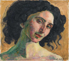 Репродукция картины "portrait of giulia leonardi" художника "ходлер фердинанд"