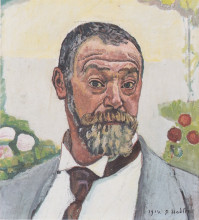 Репродукция картины "self-portrait with roses" художника "ходлер фердинанд"