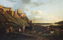Картина "the ruins of thebes on the river march" художника "беллотто бернардо"
