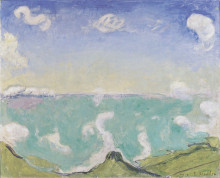 Репродукция картины "landscape at caux with increasing clouds" художника "ходлер фердинанд"