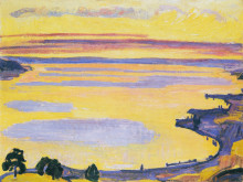 Картина "sunset on lake geneva from the caux" художника "ходлер фердинанд"