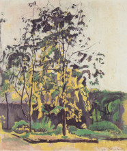 Репродукция картины "tree in the workshop garden" художника "ходлер фердинанд"