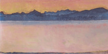 Копия картины "lake geneva with mont blanc at dawn" художника "ходлер фердинанд"