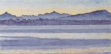 Копия картины "lake geneva with mont blanc in the morning light" художника "ходлер фердинанд"