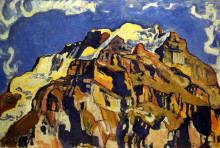 Копия картины "jungfrau and silverhorn, as seen from murren" художника "ходлер фердинанд"