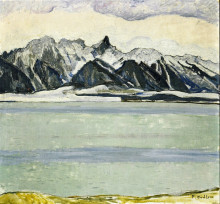 Копия картины "lake thun with stockhornkette in winter" художника "ходлер фердинанд"