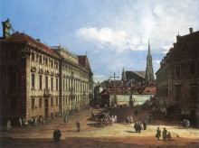 Картина "vienna, the lobkowitzplatz" художника "беллотто бернардо"
